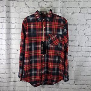 Activa Sports‎ Men’s Small Red Plaid Flannel Button Up Shirt